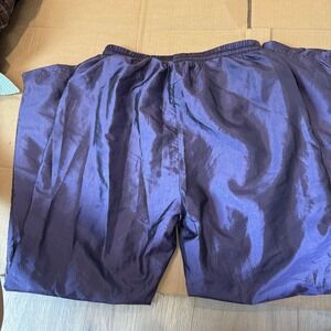 Vintage Lavon Holiday '98 Shiny Purple Nylon Lined Track Pants Joggers‎